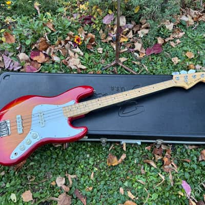 1978 Fender Jazz Bass - Cherry Burst - Dots & Binding - OHSC image 19
