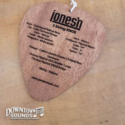 Jones'n Guitars "The Knob" KB 5-String Bass with Access Soft Shell Case - Chambered Walnut, 8lbs 8oz image 17