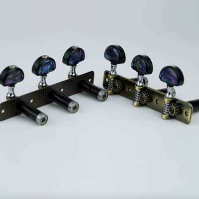 Bronze 3+3 Classical Guitar Machine Heads Tuning Pegs with Abalone Buttons Handles image 3