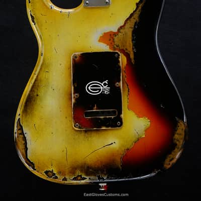 Fender Stratocaster TV Yellow/Sunburst  Heavy Aged Relic by East Gloves Customs (RARE) image 3