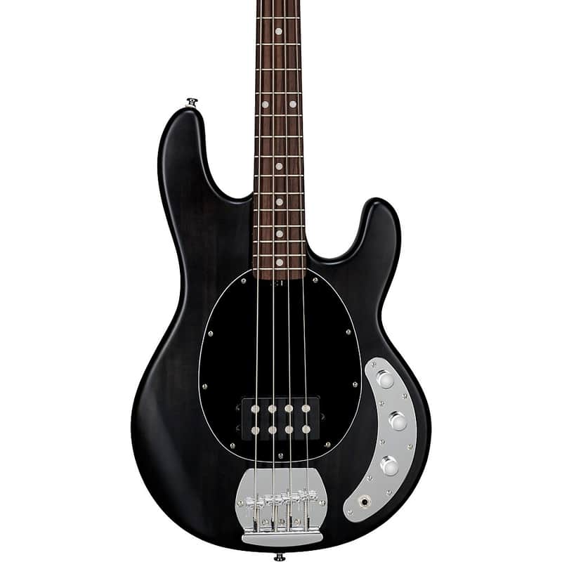Sterling by Music Man S.U.B. StingRay RAY4 Electric Bass Guitar - Regular Satin Transparent Black Black Pickguard image 1