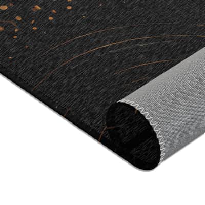 Black Gold Audiophile Area Rug Vintage Vinyl DJ Producer Studio Floor Rug image 4