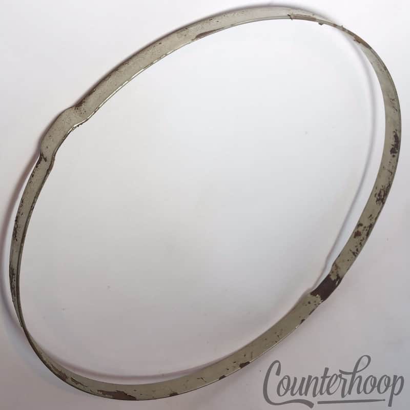 *Leedy 14" Snare-Side Resonant Drum Rim/Hoop Nickel Vintage 20s Straight Chopper image 1