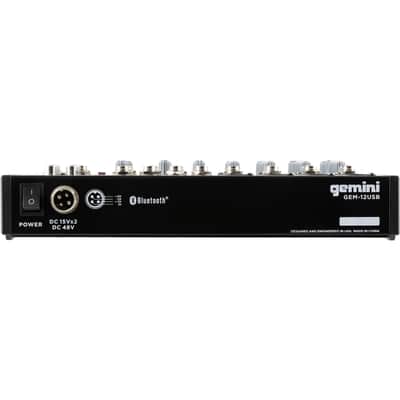 Gemini GEM-12USB 12 Channel USB Bluetooth Mixer for Podcast Recording Live Sound image 5