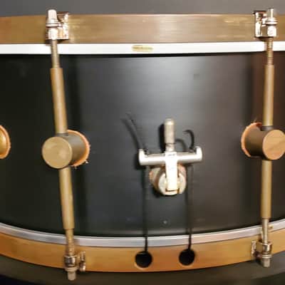 A&F Drum Co. Club Maple 6.5"x14" Snare Drum - Steam Bent Single Ply Maple Matte Black VIDEO !!! image 1