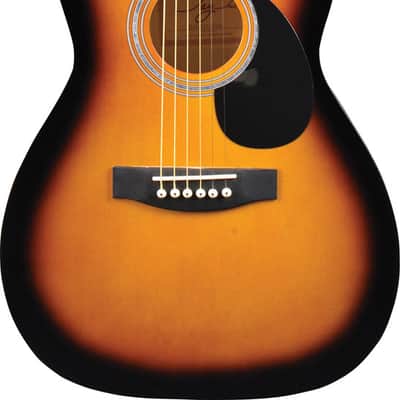 Jay Turser JJ43-PAK-TSB Dreadnought Basswood Top Mahogany Neck 3/4 Size 6-String Acoustic Guitar w/Gig Bag, Tuner, Strap & Picks image 1