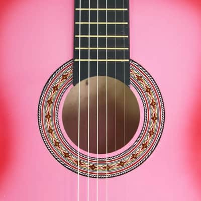 38 Inches Acoustic Guitar Pink Beginner Starter Student Guitar Dreadnought image 3