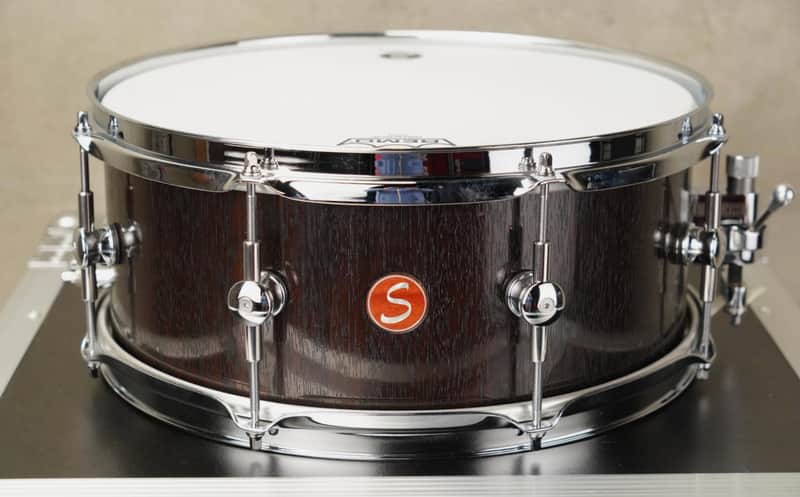 Sugar Percussion 14x6 Mahogany (Black Dyed) stave snare drum image 1