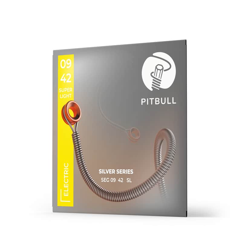 Pitbull Electric Guitar Strings Silver Series SEG 09-42 SL SET Free Pick image 1