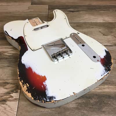 Made to Order - FRANCHIN Mars guitar body Relic Aged 100% Nitro Lacquer COLOR OVER COLOR (Butterscotch/ Sunburst/ Black/ White/ Blue/ Green/ Yellow/ Red/ Pink/ Burgundy/ Purple/ Gold/ Silver, etc.) Basswood Poplar Telecaster-Tele-T-Style Made in Italy image 10