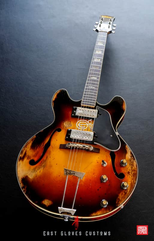 1960s Ventura Hollow body Natural/Amber Heavy Relic Made in Japan by East Gloves Customs (RARE) image 1