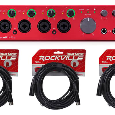 Focusrite Clarett+ 4Pre USB-C Audio Recording Interface, 4 Mic Preamps+Cables image 1