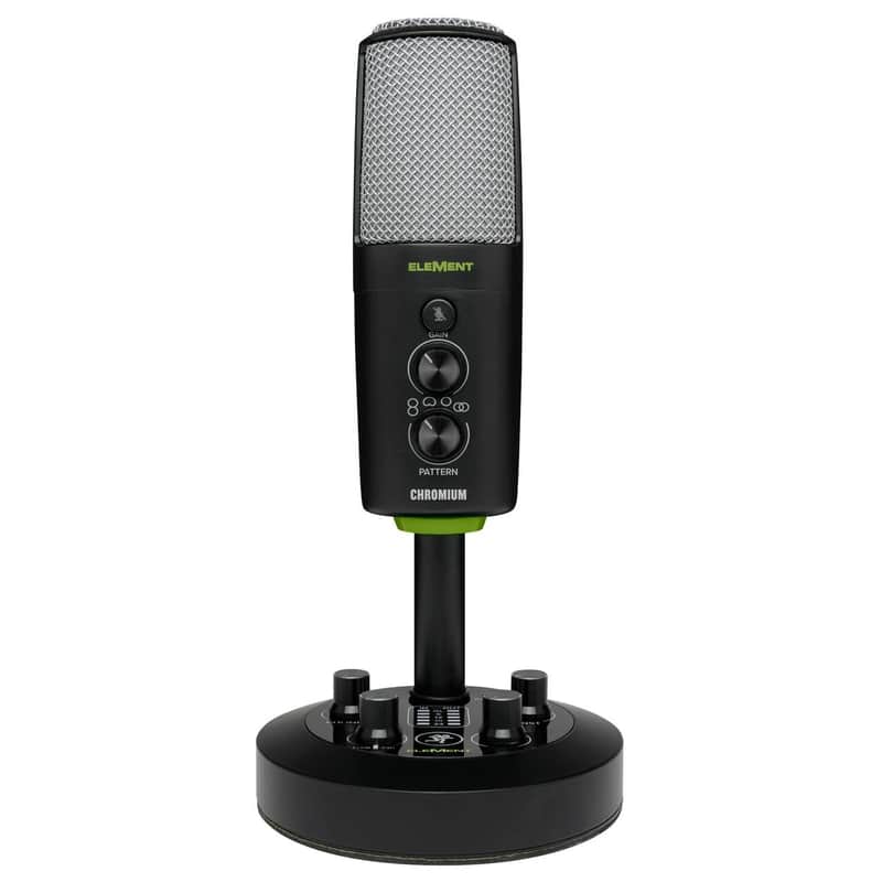 Mackie EM-CHROMIUM EleMent Series Large Diaphragm Multipattern USB Condenser Microphone with 2-Channel Mixer image 1
