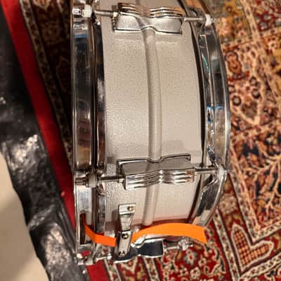 Ludwig L-404 Acrolite 5x14" 8-Lug Aluminum Snare Drum with Rounded Blue/Olive Badge 1979 - 1993 - Gray image 2