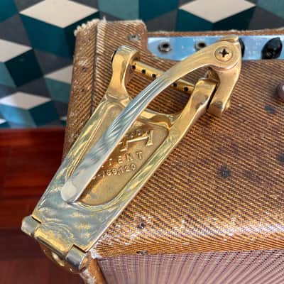 1959 Gibson ES350T Bigsby B6 RARE SHORT HINGE Gold Kalamazoo Sand-Cast Vibrato Tailpiece Original Vintage Gretsch Guild image 7
