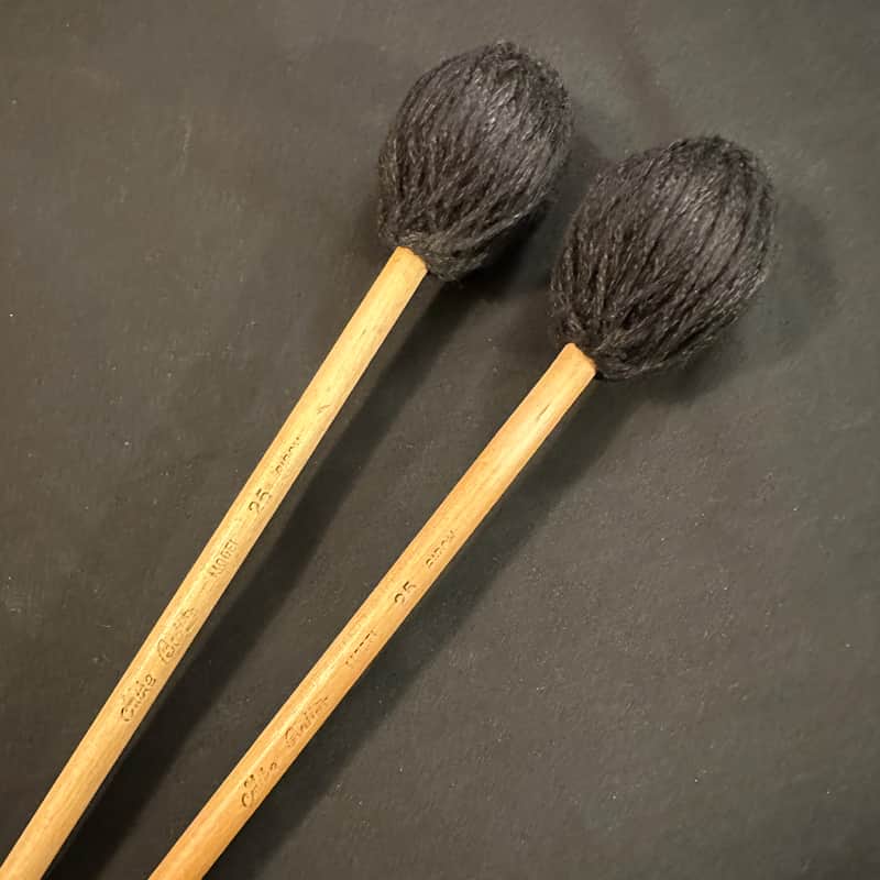 Mike Balter 25B, B25B Pro Vibe Mallets, RE-WRAPPED with Black Cord, Jazz Mallets, Birch, 1 Pair-Very Good image 1