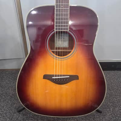 Yamaha FG-TA TransAcoustic Dreadnought 2010s - Brown Sunburst image 2