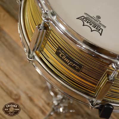 Tempro (MIJ) 12/16/20/5.5x14 4pc Kit Gold Grain Pearl Late 60s image 15