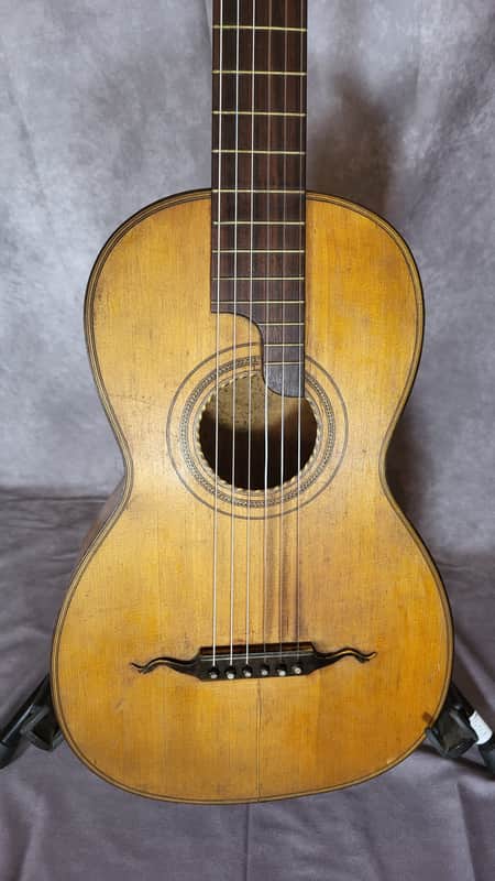 Beautiful 1920s Vogtland Parlor Guitar – One-Piece Maple Back image 1