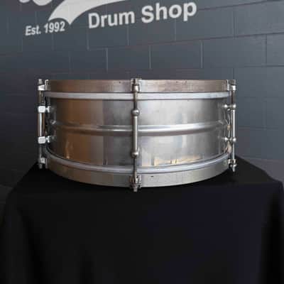Vintage 1920's Gretsch 5.5x14 Brass Snare Drum w/ 8 Tube Lugs & Single-Flange Hoops image 3
