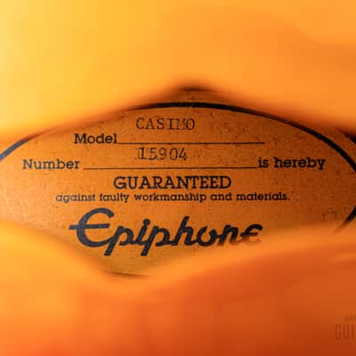 1991 Epiphone Casino Vintage Guitar Sunburst Pre-Elitist, Near-Mint w/ Case, Japan Terada image 6