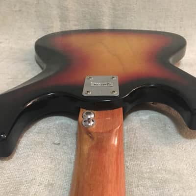 National EG467-2B / Silvertone 1490 Electric Bass 1960's Sunburst Japan + Case Super Clean! image 20