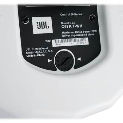 Pair JBL Control 67 P/T 6.5" 60w Commercial 70v White Pendant Speakers C67P/T-WH image 5