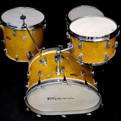 Trixon 25.5/13/16/5x14 Drum Set - Speedfire Gold Glitter NOS image 9