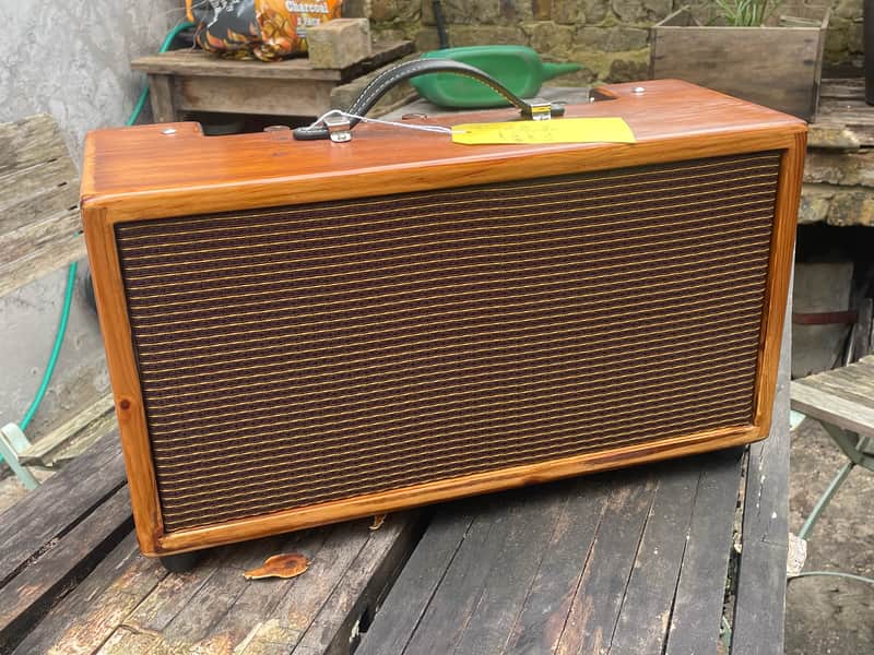 Handwired Unbranded Fender Style Reverb Unit Unknown - Stained Pine, With Hotcover Case and Fender Footswitch image 1