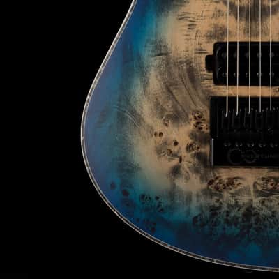 Mayones Regius 4Ever 6 String 3A Grade Eye Poplar Top Jeans Black Three Tone Blue Burst Satine Finish image 12