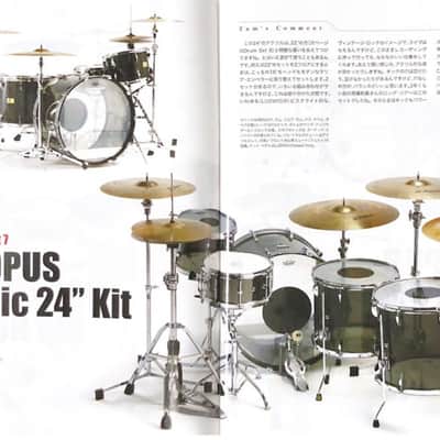USED CANOPUS Custom Acrylic drum set 24x16BD,13x9TT,16x14,18x16FT signed by Tom Tamada image 7
