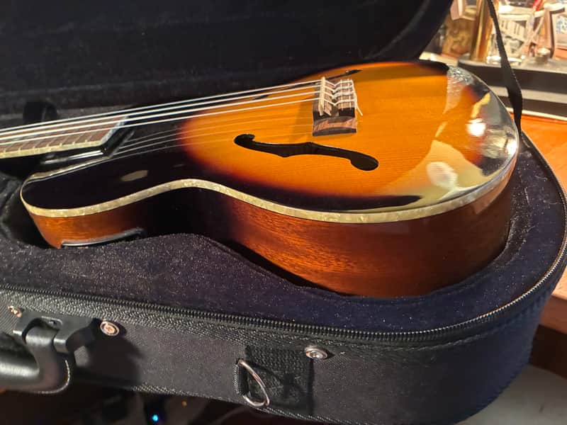 Kala KA-JTE Tenor Archtop Electric Ukulele TSB abalone Inlay 2012 - Tobacco Sunburst image 1