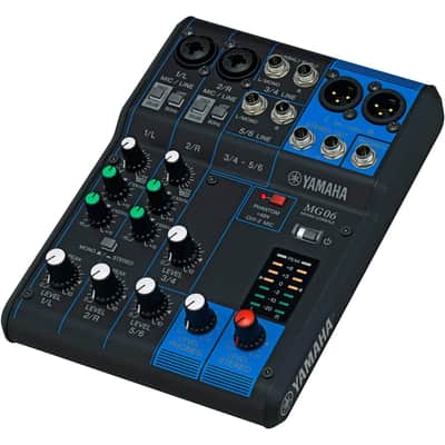 Yamaha MG06 6-channel Analog Mixer - Black/Blue image 2