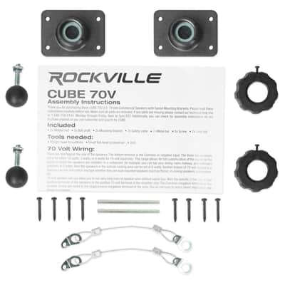8 Rockville Cube 70v Black 3.5" Commercial Swivel Wall Mount Restaurant Speakers image 11