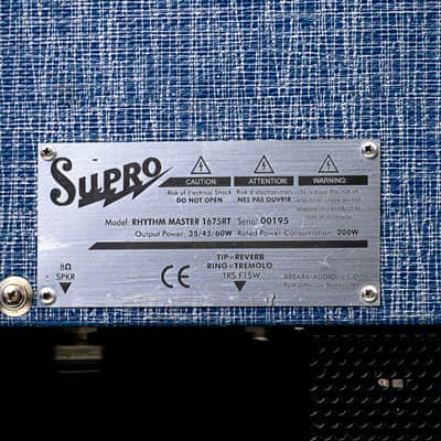 Supro 1675RT Rhythm Master 60/35-Watt 1x15" Tube Combo Amp w/ Cover – Blue Rhino image 8