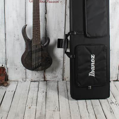Ibanez BTB806MS Multi Scale 6 String Electric Bass Guitar Trans Gray Flat w Case image 2