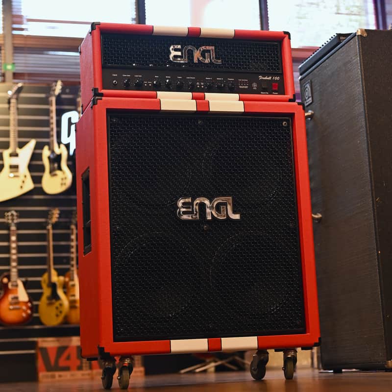 Engl E635-E412XXLB-40th Fireball 100 40th Anniversary 2-Channel 100-Watt Guitar Amp Halfstack from 2023 in Red image 1
