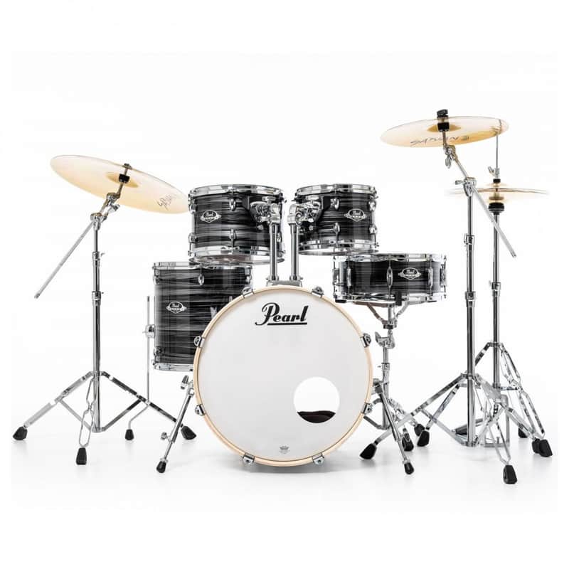 Pearl Export Graphite Silver Twist 5 Piece Drum Kit including PX Cymbals (20", 10", 12", 14", 14" Snare) image 1