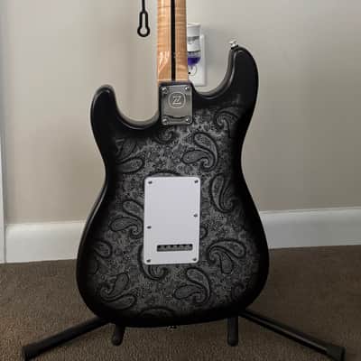 Partscaster Stratocaster 2022 - Paisley Style Matte Black on Silver image 8