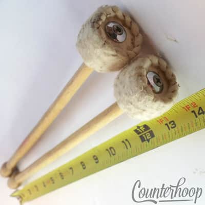 Ludwig #344 Mallets Marching Bass Drum Wood Handles Felt Heads Vintage 60s USA image 3