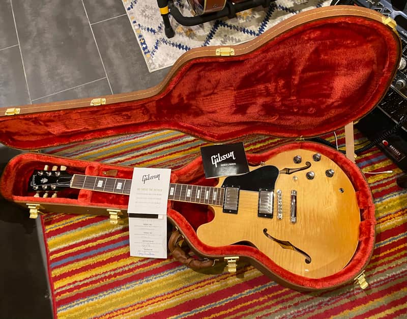 Gibson ES-335 Block Figured Antique Natural image 1