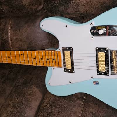 Partscaster Telecaster gold foil style 2023 - Daphne Blue image 11