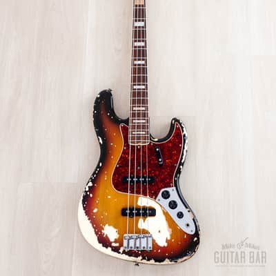 1969 Fender Jazz Bass Sunburst Faux Burst Vintage Bass w/ Case image 2