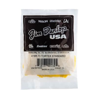 Immagine Mint Dunlop 418R.73 Tortex Standard Electric Guitar Picks Yellow 0.73mm 72-Pack - 3