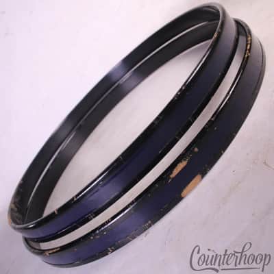 *Premier 2x 22"Royal Purple Bass Drum Wood Hoops/Rims Vintage 70s England UK Set image 3