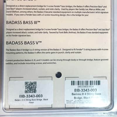 Leo Quan BADASS III is back 4 string 3 screw Grooved Black bass bridge 4 Fender Precision Jazz Telecaster image 3