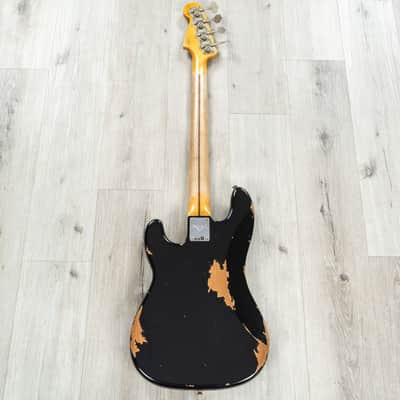Fender Custom Shop '58 Precision Bass Heavy Relic, Maple Fretboard, Aged Black image 5