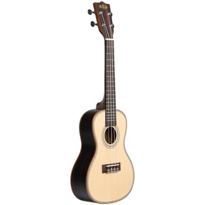 Kala Brand Solid Spruce Top Striped Ebony Concert Ukulele image 2