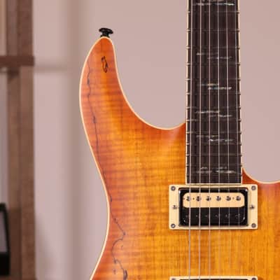 Schecter C-1 Exotic Spalted Maple - Ebony Fingerboard, Satin Natural Vintage Burst image 5