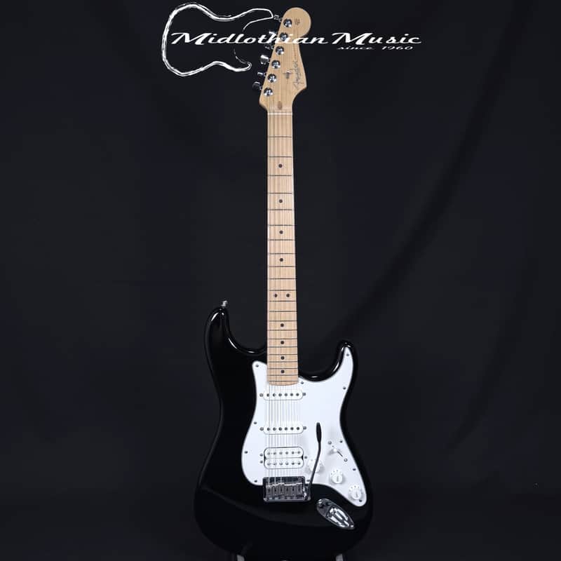 Fender USA 2004 Stratocaster Standard HSS - Black Finish w/Blue Fender Case USED image 1